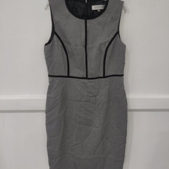 DEFECT Kasper Women's Sleeveless Office Dress Gray Size 10 $80 2A022 - Picture 1 of 5